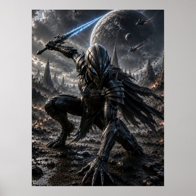 Epic Alien Knight in a Distant Galaxy Poster (Front)