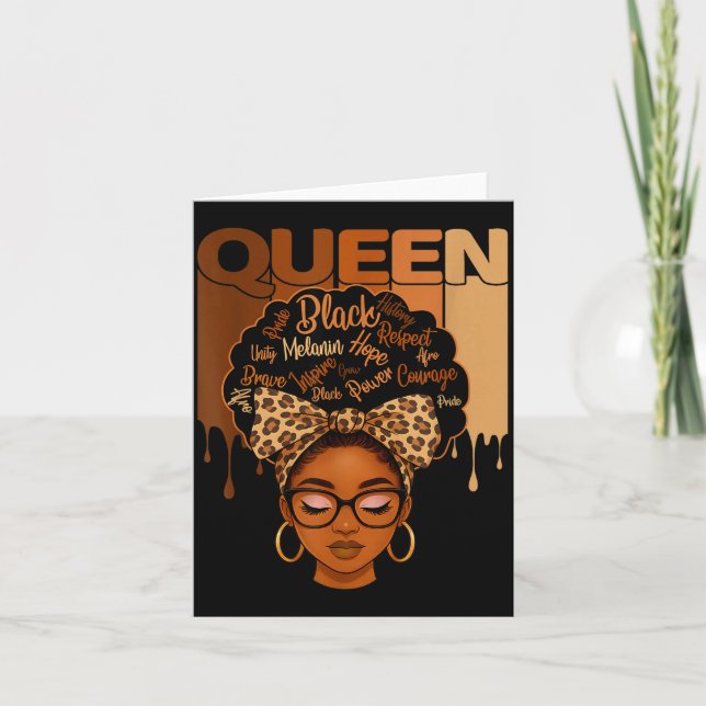 Epic American Melanin History Queen Black African Card (Front)