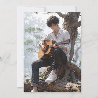 Epic Anime Guitarist Birthday Invitation - Customi