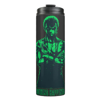 Epic Anime Swordsman "Nothing Happened" Gym Thermal Tumbler
