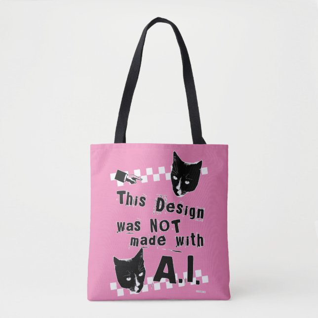 Epic Anti Artificial Intelligence Funny Statement Tote Bag (Front)