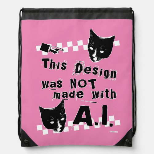 Epic Anti Artificial Intelligence Punk Statement Drawstring Bag