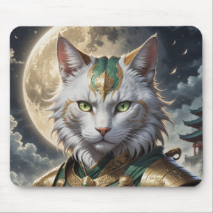 Epic Armored Cat Warrior Mouse Pad