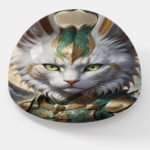 Epic Armored Cat Warrior Paperweight