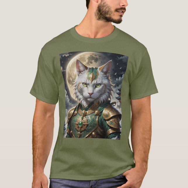 Epic Armored Cat Warrior T-Shirt (Front)