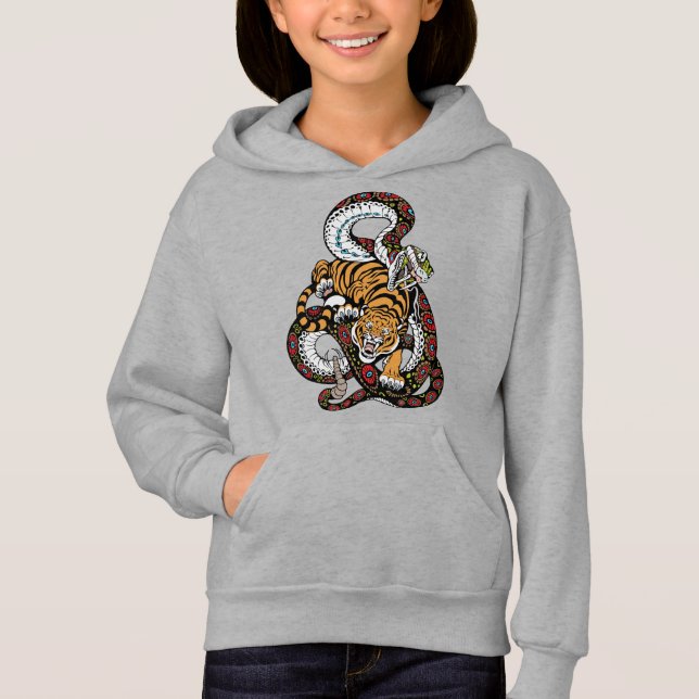 Epic Battle: Tiger vs. Snake Art Hoodie (Front)