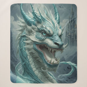 Epic Blue Storm Dragon Sherpa Blanket