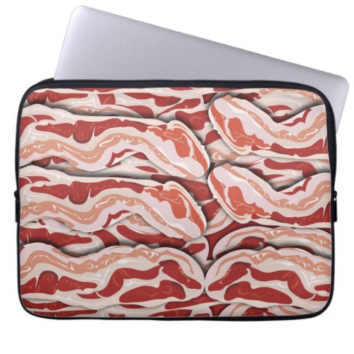Epic Breakfast Illustrated Bacon Pattern Design Laptop Sleeve