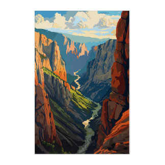 Epic Canyon River View – Stylized National Park Acrylic Print