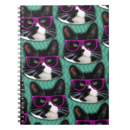 Epic Cat With Glasses Photo Pattern Art Notebook