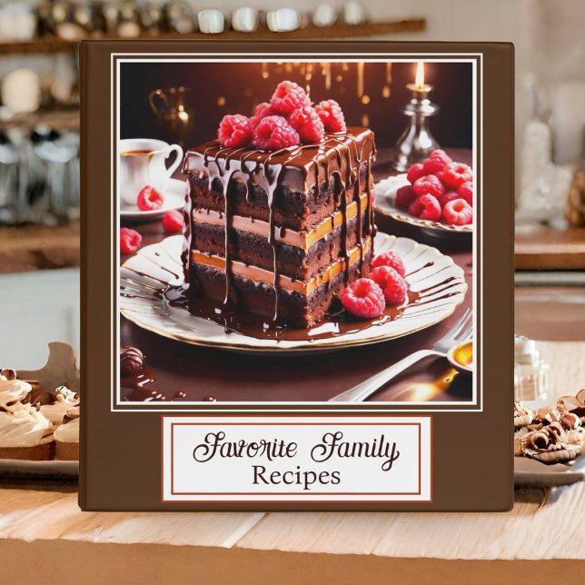 Epic Chocolate Caramel Cake Personalized Recipe 3 Ring Binder (Unlock a world of decadence with our chocolate dessert recipe binder! )