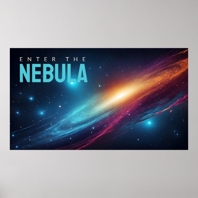 Epic Cosmic Supernova Neon Abstract Space Art Poster (Front)