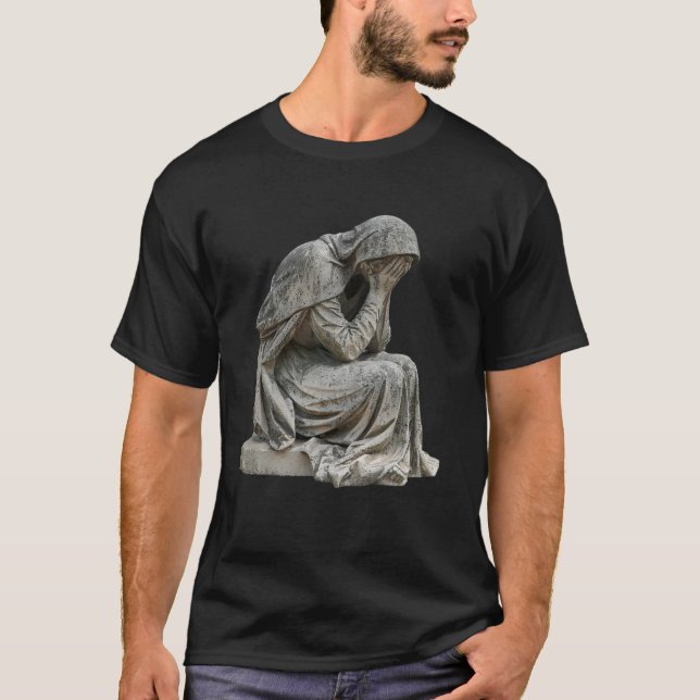 Epic crying statue of liberty black, T-shirt  (Front)