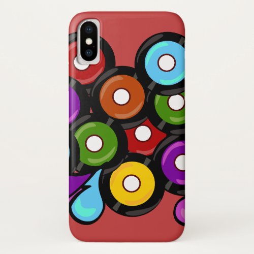 Epic Cute Colorful Multiple Record Art Design iPhone X Case