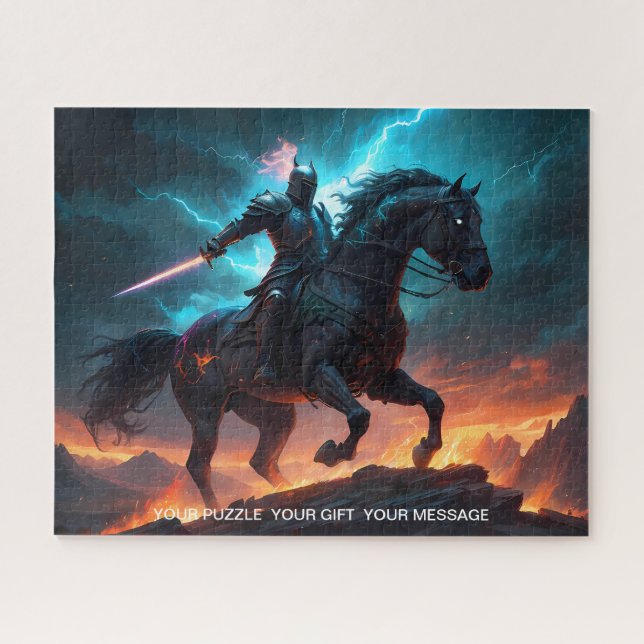 Epic Dark Knight & Stallion Art Puzzle Collection (Horizontal)