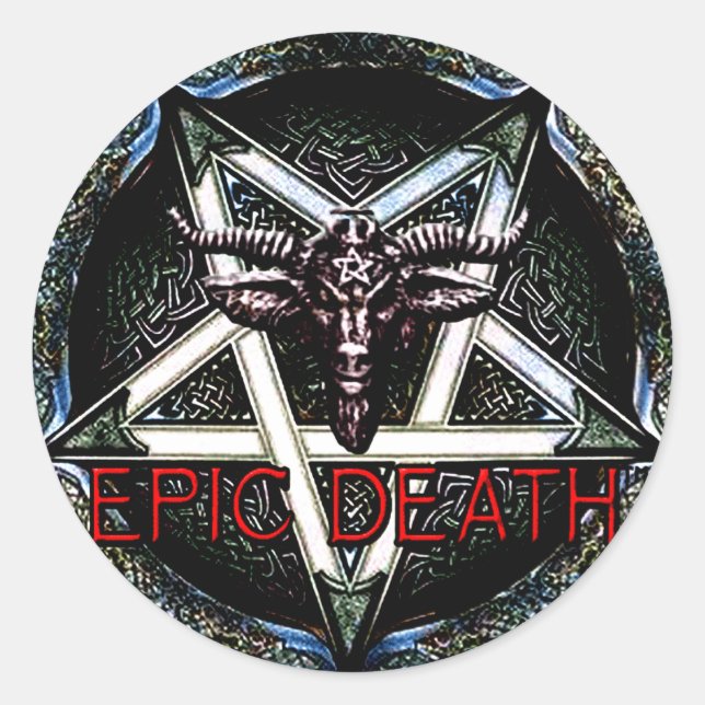 Epic Death Pentagram Round Sticker (Front)