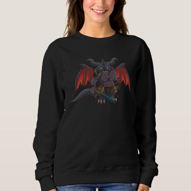 Epic Demon Chibi Creepy Cute Designs Stitched Up C Sweatshirt (Front)