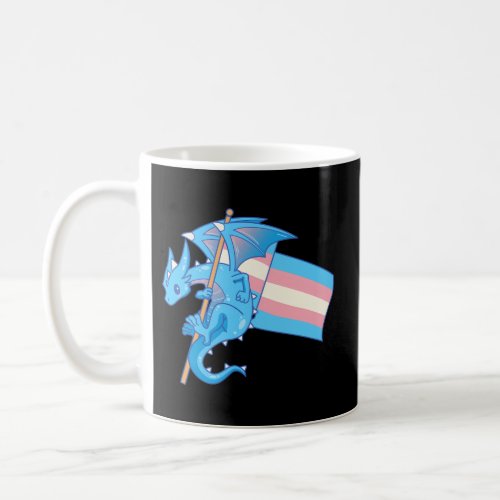 Epic Dragon With Trans Pride Flag _ Lgbtq Coffee Mug
