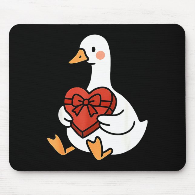 Epic Duck Preppy Silly Just Goose Valentine Love Mouse Pad (Front)