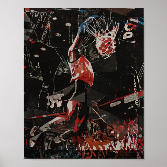 Epic Dunk Collage bascketball player Poster (Front)