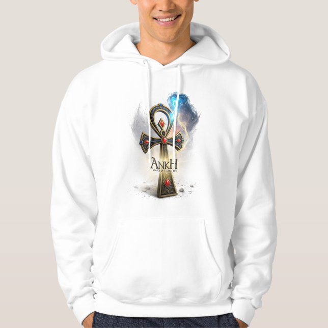 Epic Egyptian Ankh Hoodie – Fantasy Symbol of Eter (Front)
