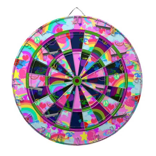 Epic Eighties Explosion Dartboard With Darts (Front)