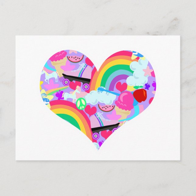 Epic Eighties Explosion Heart Postcard (Front)