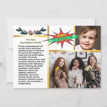 Epic Family Update Newsletter Christmas Fun Times Invitation by Zazzimsical at Zazzle