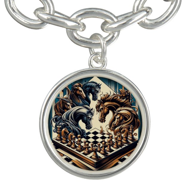 Epic Fantasy Chess with Knight Horses Bracelet (Design)