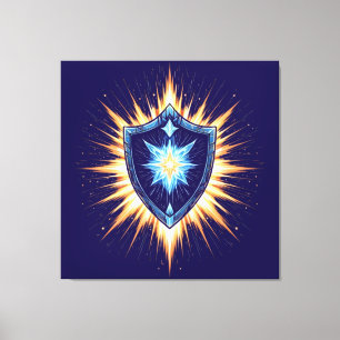 Epic Fantasy Shield with Radiant Energy Burst – Ma Canvas Print