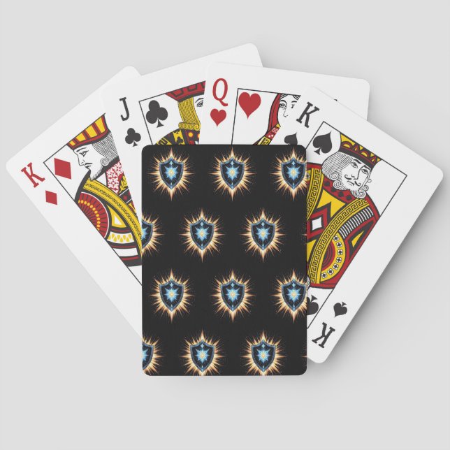 Epic Fantasy Shield with Radiant Energy Burst – Ma Poker Cards (Back)