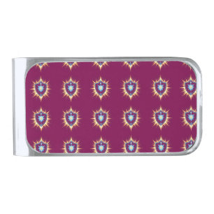 Epic Fantasy Shield with Radiant Energy Burst – Ma Silver Finish Money Clip