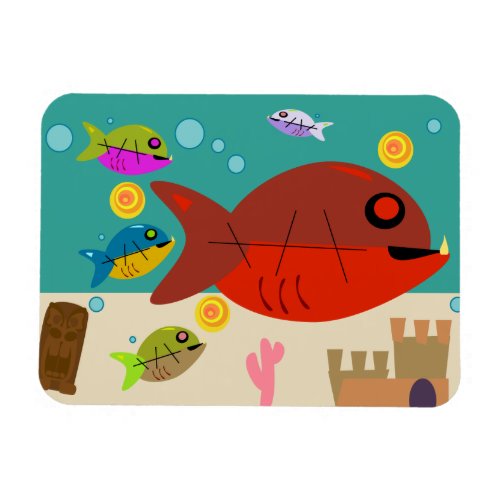 Epic Fifties Retro Cartoon Fish Tank Art Design Magnet