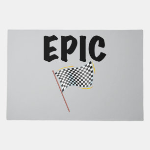 Epic Finish Line Checkered Racing Flag Doormat