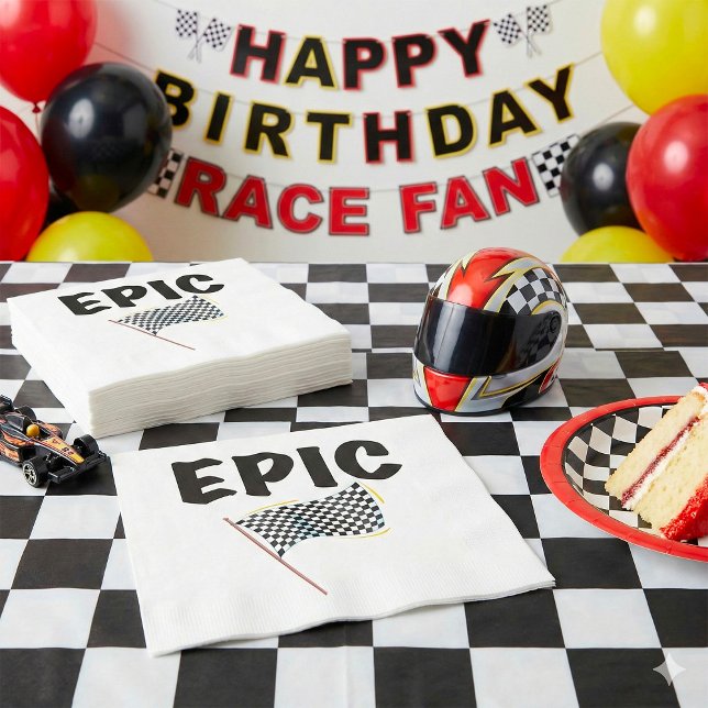Epic Finish Line Checkered Racing Flag Napkins (Creator Uploaded)