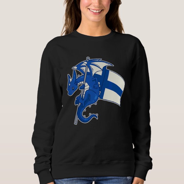 Epic Finnish Dragon  Proud Finland Flag Sweatshirt (Front)