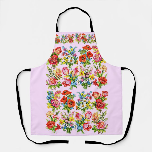 epic floral flower collection print apron (Front)