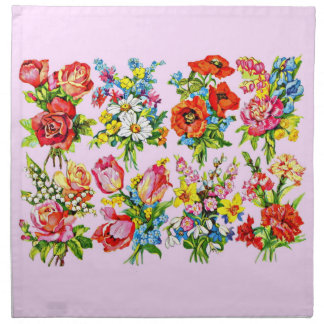 epic floral flower collection print cloth napkin