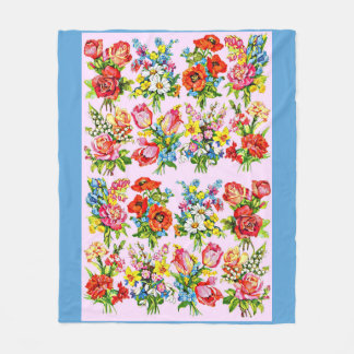 epic floral flower collection print fleece blanket
