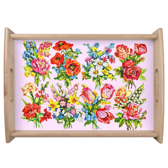epic floral flower collection print serving tray (Front)