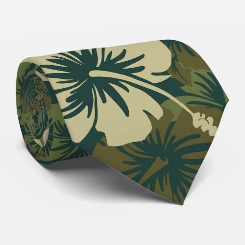 Epic Floral Hibiscus Hawaiian Two_sidedPrinted Neck Tie