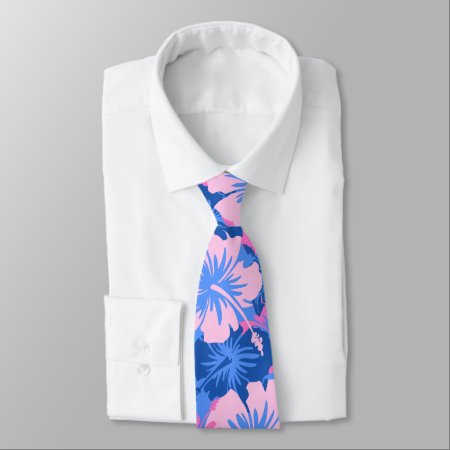 Epic Floral Hibiscus Hawaiian Two-sided Printed Tie