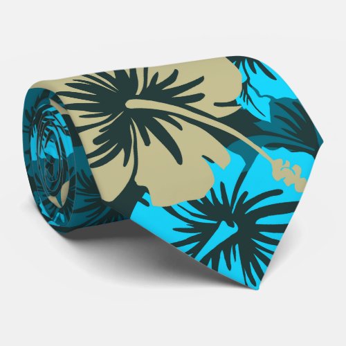 Epic Floral Hibiscus Hawaiian Two_sidedPrinted Tie
