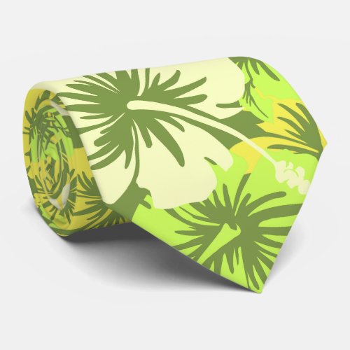 Epic Floral Hibiscus Hawaiian Two_sidedPrinted Tie