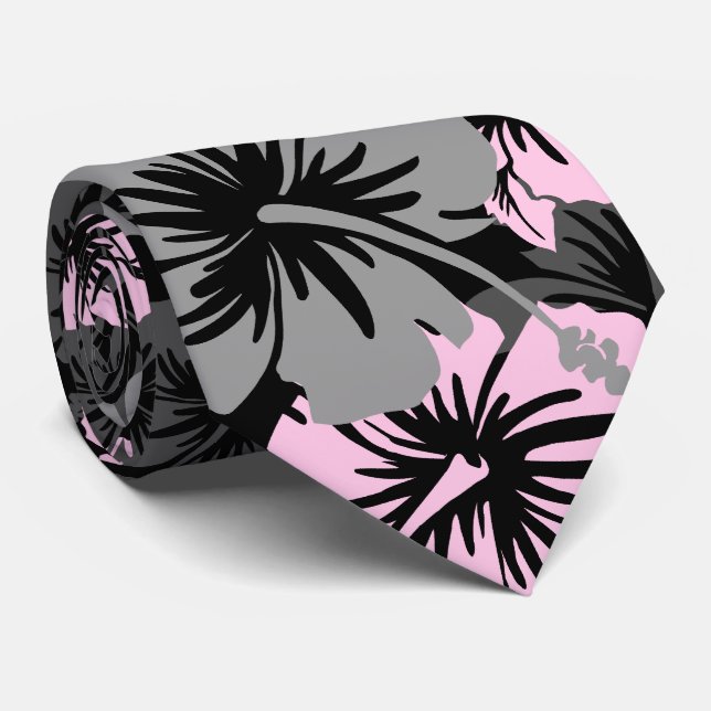 Epic Floral Hibiscus Hawaiian Two-sided Printed Tie (Rolled)