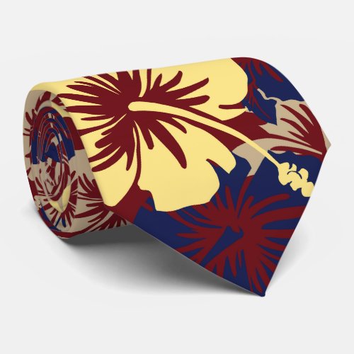 Epic Floral Hibiscus Hawaiian Two_sidedPrinted Tie