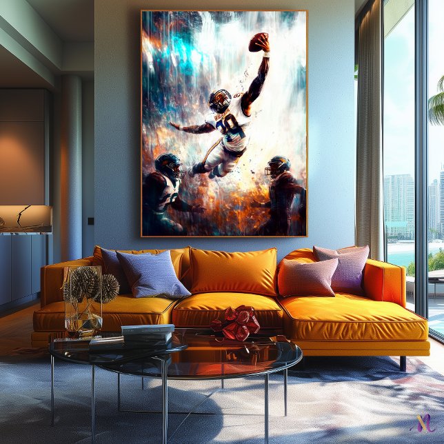 Epic Football Catch - Dynamic Sports Art Gridiron Canvas Print (Creator Uploaded)