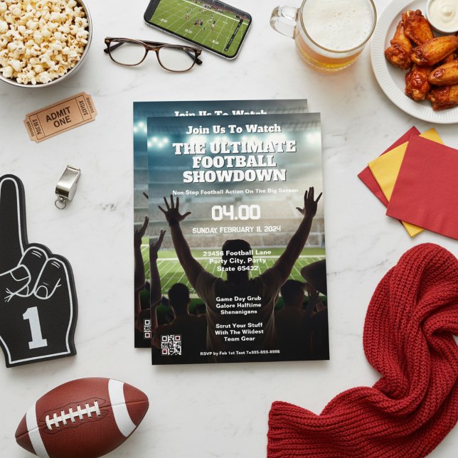 Epic Football Rivalry Party Invitation (Epic Football Rivalry Party Invitation)