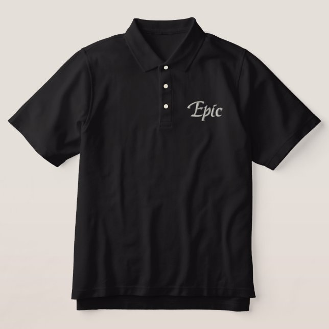 Epic for dark background embroidered polo shirt (Design Front)