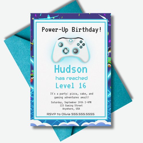 Epic Gamer Happy 16 Birthday Invite Critical Hit!